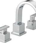 Chrome 8 Inch Widespread Bathroom Faucet For Vanity With 3 Hole Mount Slick Metal Push Pop Drain Assembly Easy DIY Install