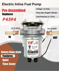 12V Electric Fuel Pump Replacement With 6-8 Psi Output Universal Rotary Vane Design, preassembled metal bracket, visible electrical wiring