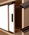 Half Inch Panel Sliding Door Track Set With Brown Plastic Upper And Lower Rails, 36 Inch Length, For Half Inch Thick Panels, USA Made Pack Of One