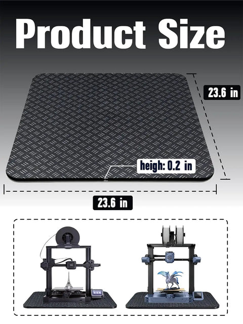Heavy Duty Silicone Anti Vibration Mat For 3D Printers And CNC Machines, 23.6 Inch By 23.6 Inch, Dual Side Damping Pad, Non Slip, Noise Reduction, Stops Drifting, Fits Most Vibration Equipment