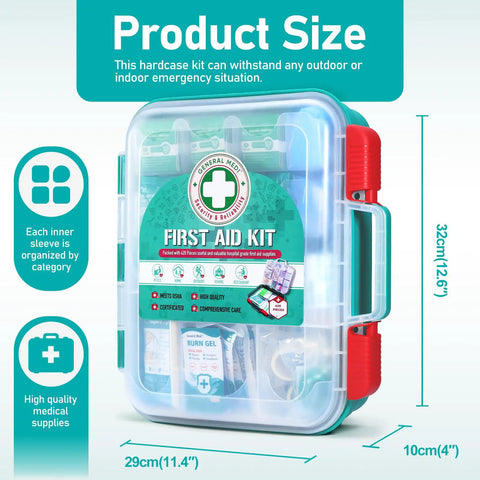 420 Piece Pro First Aid Kit In A Sturdy Hard Case With Premium Medical Supplies For Travel Home Office Vehicle Camping