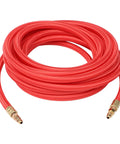Red 25 Foot SuperFlex TIG Torch Power Cable for CK9 CK17 Series Welders, Compatible with CK57Y03RSF Models coiled on white background.