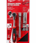 19 piece socket set in red and black packaging with ratchet and sockets, versatile design, 3/8 inch drive, metric size