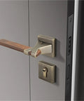Silent Zinc Alloy Door Lock With Wood Grain Handle For Bedroom Security Top Notch Lockset And Furniture Hardware on interior door