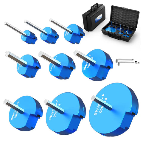 Pro Grade Versatile PVC Pipe Reamer Kit Set From Half Inch To Four Inch With Nine Reamers Four-Sided Carbide Aluminum