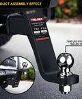 Trailer Hitch Mount With Two Inch Ball For Two Inch Receiver, Six Inch Drop, Rock Solid Towing Up To Seven Thousand Five Hundred Pounds