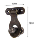 Old-School Antique Metal Hasp Lock Set Of 2 For Jewelry Boxes And Wooden Boxes, Vintage 35x46mm padlock latch clasp, retro iron hardware.