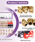 All In One SAE And Metric Brass Grease Nipple Kit With Caps 156 Pcs Hydraulic Fittings Set for Lubrication, product details view