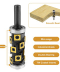 Tough As Nails Heavy Duty Double Bearing Flush Trim Router Bit With 14 Pc TiN Coated Carbide Inserts And 1/2 Inch Shank for precise woodworking.