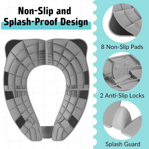 No Sweat Foldable Travel Potty Seat For Toddlers With Secure Splash Guard And Sturdy Non Slip Base For Hassle Free House Training On The Go For Little Ones Learning To Hit The Target