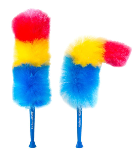 Rainbow 23 Inch Static Duster With Electrostatic Attraction Dust Sticks Like A Magnet Flexible Metal Core Easy Wipe Cleaner For Furniture Shelves Blinds And Delicate Surfaces A Handy Home Cleaning Tool