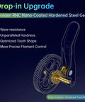 Panda Claw Extruder Brass Gear Upgrade for Bambu Lab A1 and A1 Mini Beefed Up Hardcore RNC Nano Coated Hardened Gear for Smooth Filament Drive Low Slip Fiber Ready Faster and More Precise Extrusion Longer Gear Life, gold gear