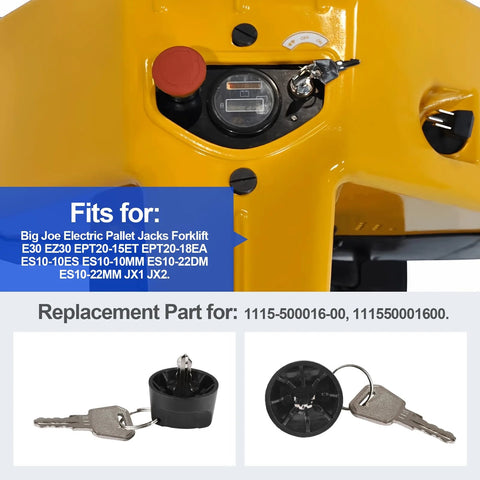 Ignition Keys For EP Electric Pallet Jacks Compatibility With E30 EZ30 EPT20-15ET JX1 JX2 Spare Key Set With Alloy Core