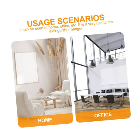Wall Fire Extinguisher Rack Mount Holder Iron Bracket for home and office use, demonstrating usage scenarios in modern interiors.