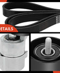 Close-up of Engine Serpentine Belt Drive Kit With Tensioner And Idler Pulley For Hyundai And Kia Cars 2.0L 2.4L