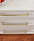 Kitchen cabinet with Faraday Champagne Bronze Cabinet Pull Twelve and Five Eighths Inch Center to Center Thirteen and Seven Sixteen Inch Overall Length Traditional Style Hardware for Cabinets Drawers and Furniture Model BP37749CZ