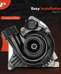 High Performance Heavy Duty Engine Electric Water Pump Plug And Play Replacement For Bmw N54 N55 Engines, front view, 4 pin connector.