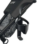Hand Free Golf Cart Cup Holder For Easy Hydration On The Course Stable Anti Slip Drink Holder attached to a black cart frame