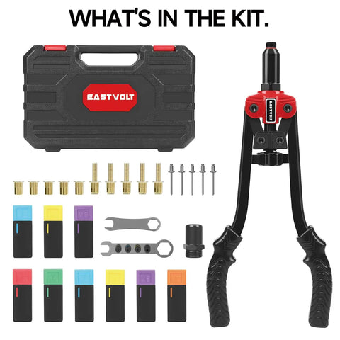 3 In 1 Rivet Nut Tool Kit With 14 Inch Rivet Gun And Six Metric Mandrels M3 M4 M5 M6 M8 M10 Plus Three Metric Bolt Mandrels