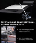 Hoverpen Interstellar Space Black Ballpoint Pen For Desk Aesthetic with futuristic design and smooth precision ink.