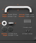 Two Pack 12 Inch Oil Rubbed White Shower Grab Bars With Anti Slip Knurled Grip For Heavy Duty Support Stainless Steel Wall Mount Bathroom Safety Handrail components and dimensions