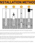 Installation method for Drop-In Anchor Setting Tool For Concrete, 3/8 Inch 16 Thread, Carbon Steel With Zinc Plating