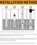 Step-by-step installation guide for Drop-In Anchor Setting Tool For Concrete With 1/4-20 Thread Size 1Pc Easy Install