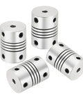Four Pack Dope Flexible Shaft Couplings 15 by 20mm Aluminum Alloy Motor Couplers For 3D Printer And CNC Machines Bore 3mm To Three Point Seventeen Millimeter Encoders DIY Projects Smooth Drive Linkage Easy Install