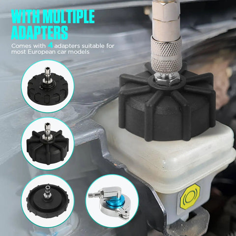 3L Brake Bleed Kit With Manual Brake Bleeder Vacuum Pump Includes 1L Waste Oil Bottle 5 Master Cylinder Adapters adapter connection