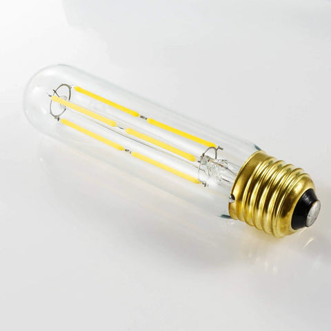 6W Dimmable LED Tubular Bulb 60W Equivalent Daylight 4000K Big Bright 600 Lumens Clear Glass Vintage Edison Style E26 Base