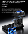 Rig Ready External Gpu Docking Station Equipped With Dual Thunderbolt 5 And OcuLink Pcie 4.0 X4 Ports showing DC adapter cable for power.