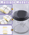 Clear PVC Heat Shrink Bottle Bands Kit With 1250 Pcs DIY Friendly Five Sizes on jar and bundled stacks