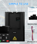 Beefy 7.5KW 10HP VFD Variable Frequency Drive 380 To 440V with remote, manual, extension cable in industrial setting