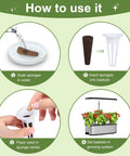 Step-by-step guide to using 79 Piece Indoor Hydroponic Seed Pod Kit with sponges, baskets, and growing system.