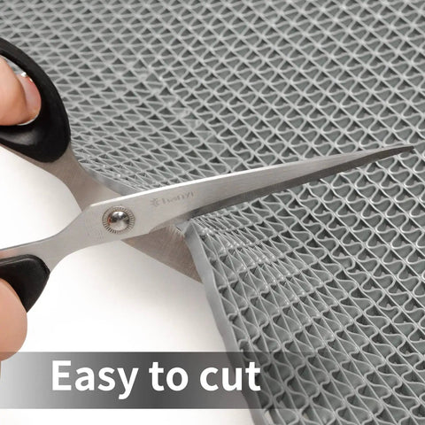 Heavy Duty PVC Drainage Mat 3 Ft By 10 Ft, One Quarter Inch Thick, easy to cut with scissors, grey and textured surface