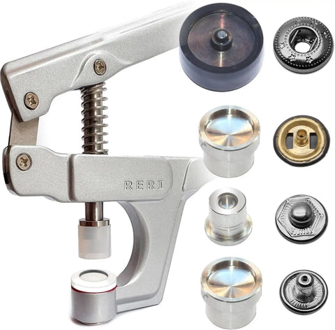 15Mm Metal Snap Fastener Kit With Pliers And Adapter 40Set Dope Black Button Snaps Press Studs for Leather, DIY Tools