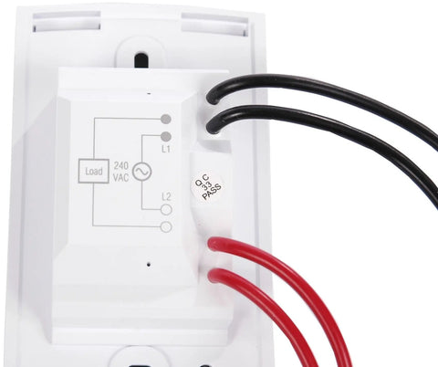 Rear view wiring of TL7235A1003 Line Voltage Pro Non Programmable Digital Thermostat With Electronic Temperature Control 240 Volt Backlit Display