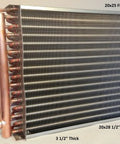 Built Tough 20x25 Water To Air Heat Exchanger featuring heavy duty front flange and dead simple install kit, 3.5" thick.