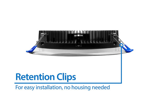 Retention clips on 8 Inch DLE Recessed Lighting Kit in Aged Copper, LED Downlight Module With Off-Board Driver, No Housing Needed