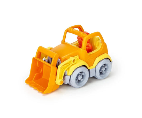 Eco Friendly Scooper Construction Truck Toy Made From Recycled Plastic, Kid Safe For Indoor And Outdoor Play, Bright Yellow And Orange