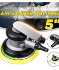 Beast Pro Grade 10000 RPM Pneumatic Orbital Sander Polisher 5 Inch for car polishing with ergonomic design and components shown