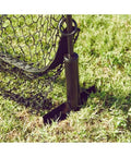 Xtender 48Ft Home Batting Cage With Foam Padding, heavy duty nylon netting anchored by a steel ground stake on grass