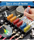 Hand testing fuses with circuit tester from 304 Piece Fuse Assortment Kit With 3A To 40A Standard And Low Profile Fuses Heavy Duty