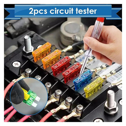 Hand testing fuses with circuit tester from 304 Piece Fuse Assortment Kit With 3A To 40A Standard And Low Profile Fuses Heavy Duty