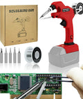 Cordless Soldering Iron Kit Compatible With Milwaukee 18V Batteries, 30W Soldering Gun With 5 tips and solder wire shown