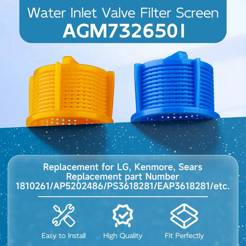 Washer Water Inlet Valve Filter Screens Inline Screen Replacement 2 Pack For Fast Clean Water Flow And Longer Life AP5202486