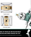 Hella Durable Hvlp Spray Gun Kit Featuring Three Precision Nozzles showcasing brass air cap and adjustable nozzle alignment.
