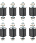 M8 Rubber Isolator Mounts 25x25mm 65mm Height 8 Pack With Lock Nuts Dope Vibration Dampers For Motors Air Compressors Engines Shock Absorbers Anti Vibration Mounts, 8 black rubber mounts