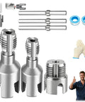 Upgraded 4 In 1 Plastic Pvc Water Pipe Threading Die Set With Internal External Thread Cutter For 1/2 3/4 And 1 Inch Pipes, chrome steel cutters.