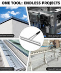 15.25 Inch Sheet Metal Hand Hemmer alloy steel seamer shown in roofing, HVAC ductwork, and DIY fabrication applications.